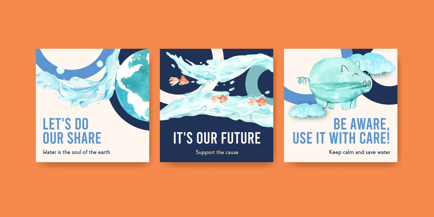 21 World Water Day Poster & Social Media Templates | Printable Water Conservation Awareness Designs