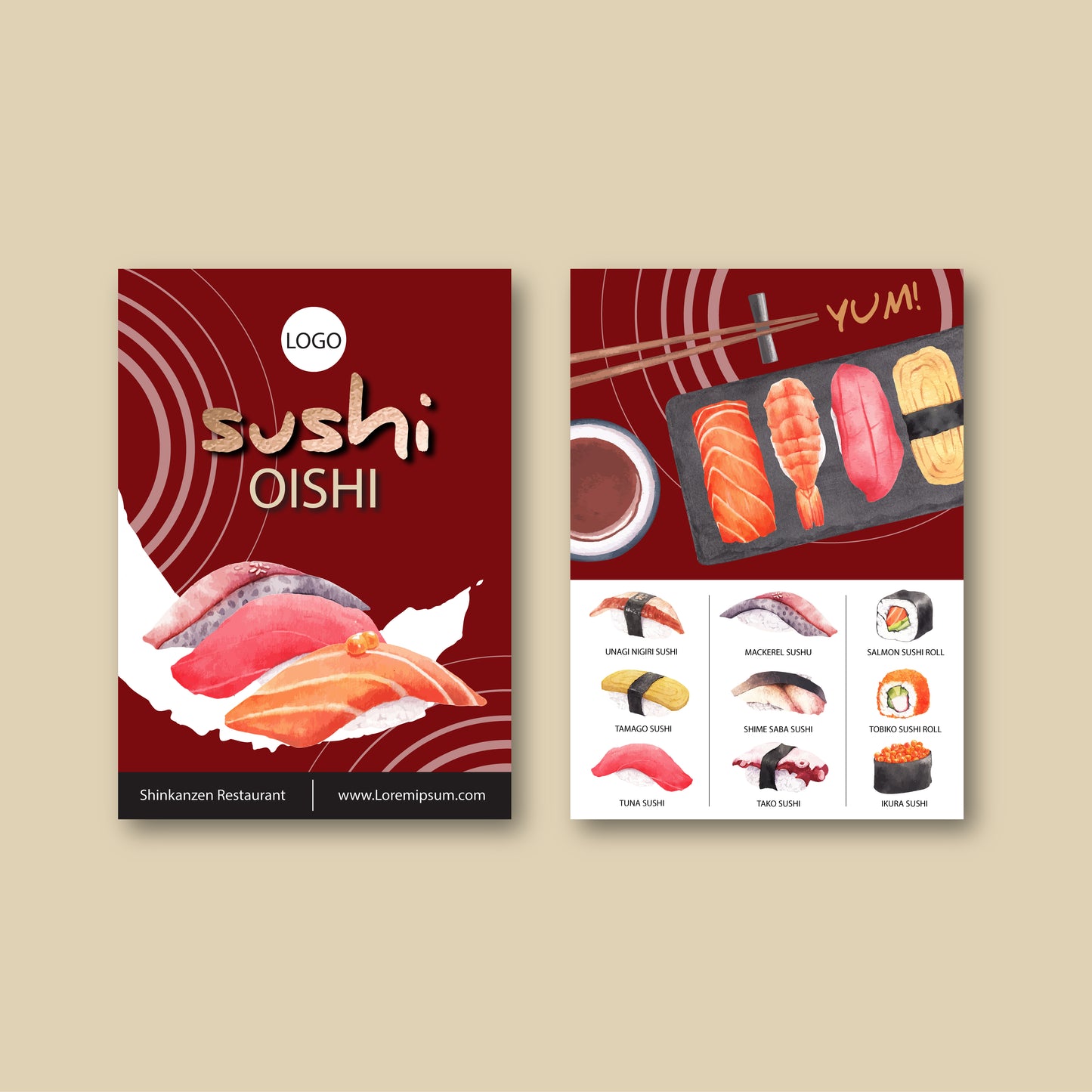 50+ Sushi Restaurant Menu Templates | Printable Japanese Menu Design Bundle for Dine-in, Takeout & Promotions