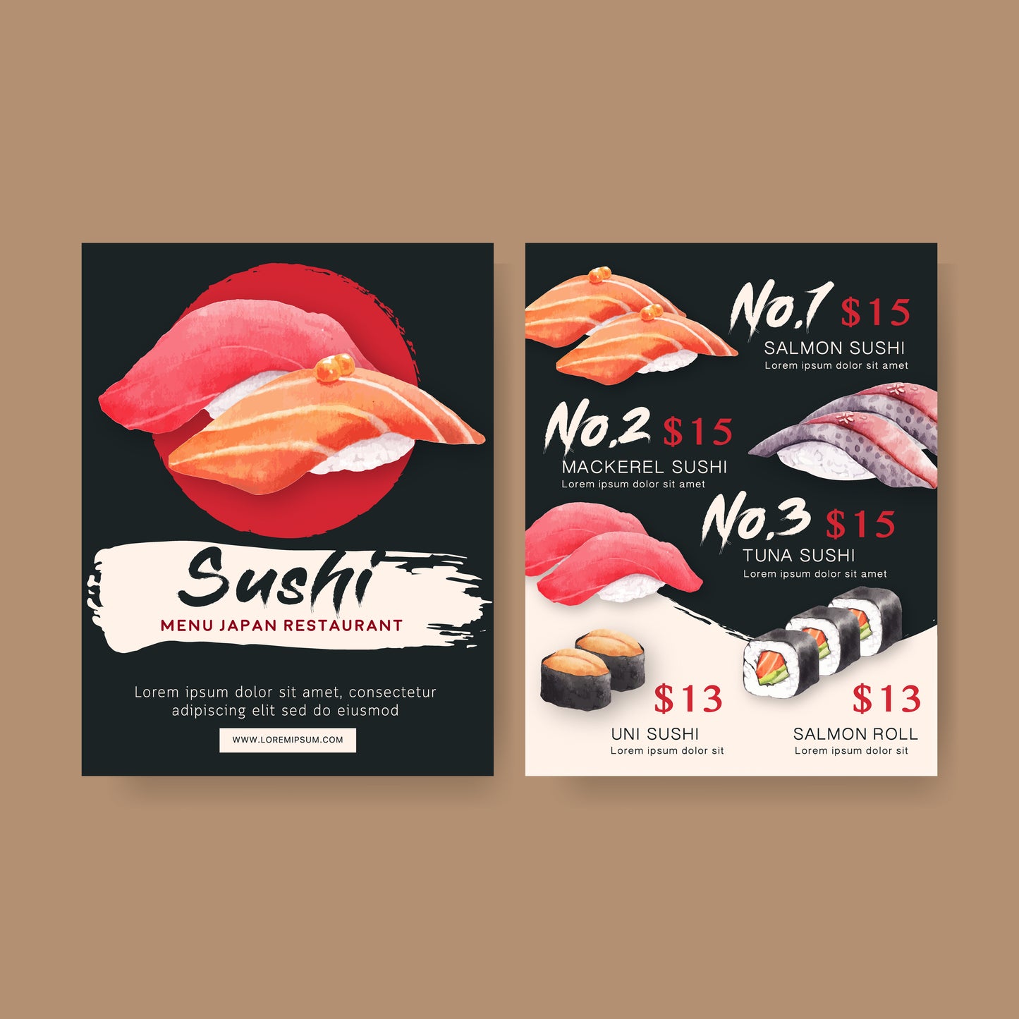 50+ Sushi Restaurant Menu Templates | Printable Japanese Menu Design Bundle for Dine-in, Takeout & Promotions