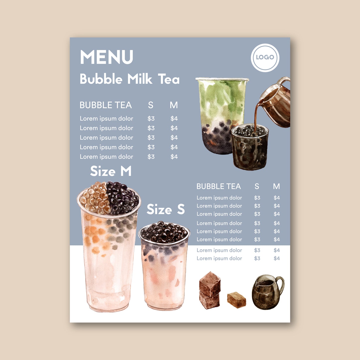 19 Bubble Tea & Coffee Shop Menu Templates | Printable Drink Menu Designs for Milk Tea Bars, Cafés & Takeout