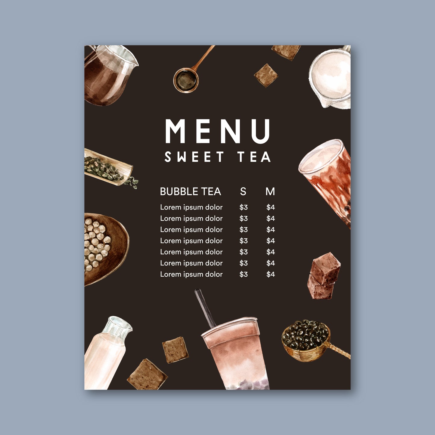 19 Bubble Tea & Coffee Shop Menu Templates | Printable Drink Menu Designs for Milk Tea Bars, Cafés & Takeout