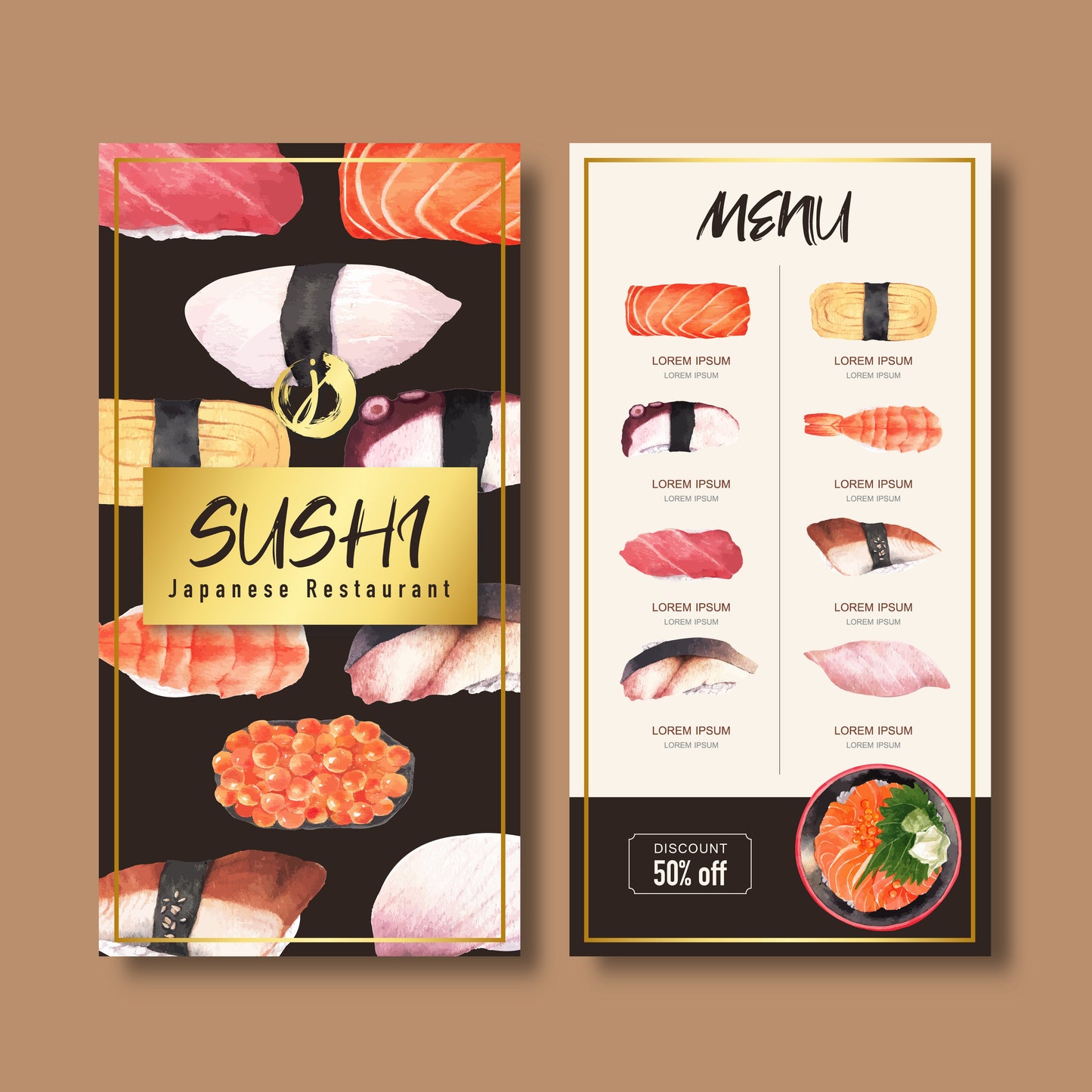50+ Sushi Restaurant Menu Templates | Printable Japanese Menu Design Bundle for Dine-in, Takeout & Promotions