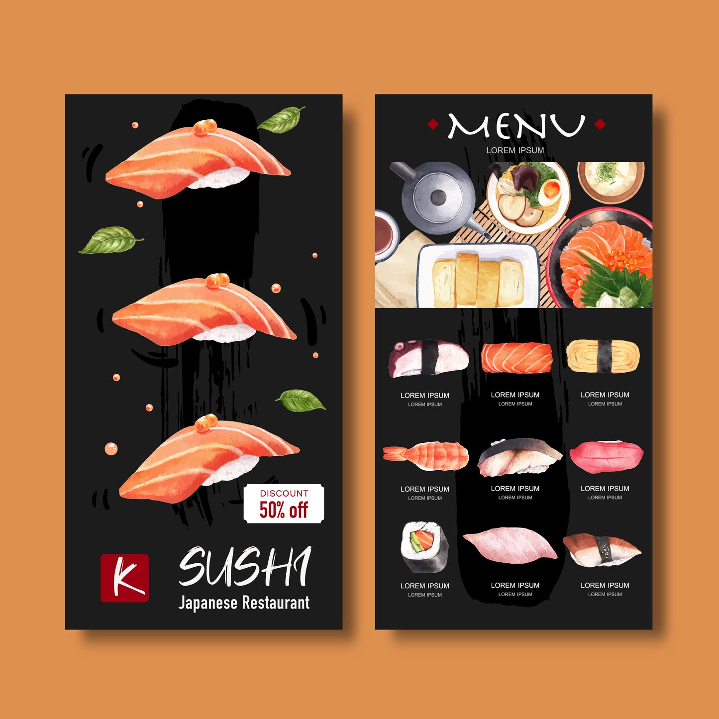 50+ Sushi Restaurant Menu Templates | Printable Japanese Menu Design Bundle for Dine-in, Takeout & Promotions