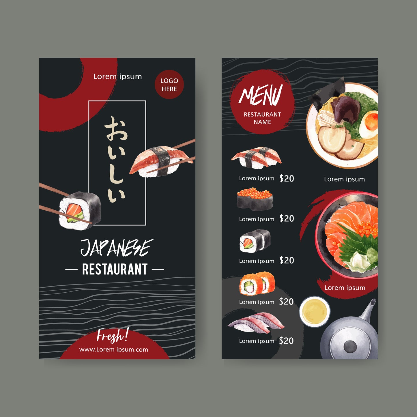 50+ Sushi Restaurant Menu Templates | Printable Japanese Menu Design Bundle for Dine-in, Takeout & Promotions